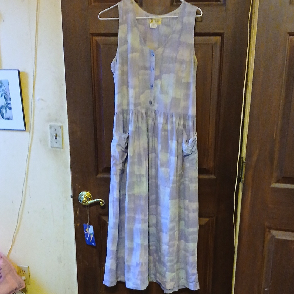 Sleeveless Purple and Blue Dress